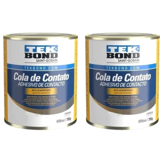 Kit 2 Cola De Contato Sapateiro Artesanato Marceneiro 750g Tekbond
