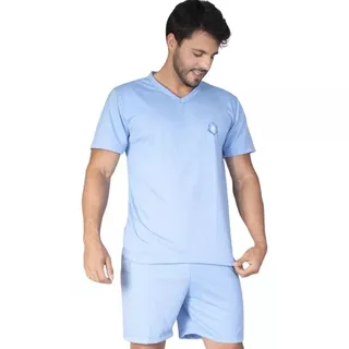 Promoção Pijama Masculino Liso Curto Short e Camisa Manga GOLA REDONDA em Oferta na Shopee
