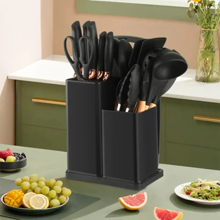 Kit 19 Peças - Jogo de Utensílios de Cozinha em Silicone Completo - Antiaderente e Resistente ao calor QUEBOM
