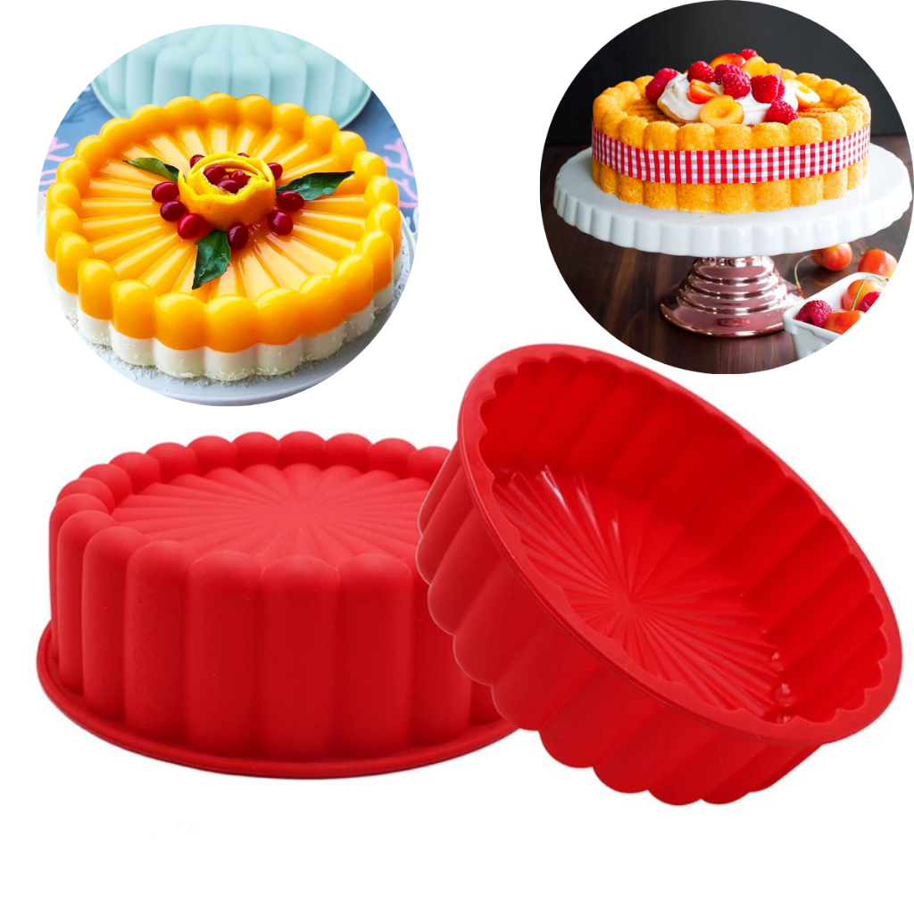 Forma Assadeira de Bolo Para Air Fryer Forno Silicone Antiaderente Para Bolo Pudim Torta Livre BPA