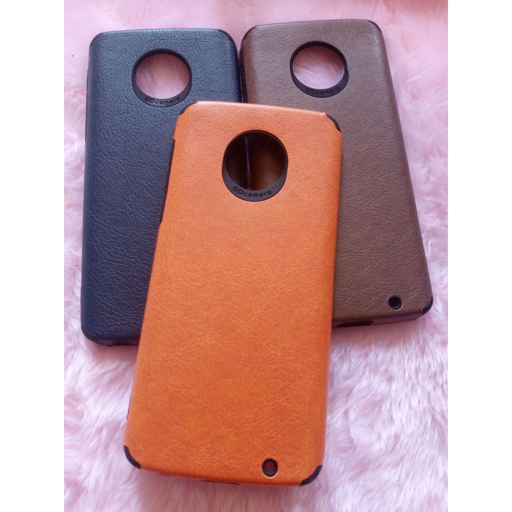 Capinha para Motorola Moto G6 Plus Xt1926 Couro Sintético + Película Vidro 3D