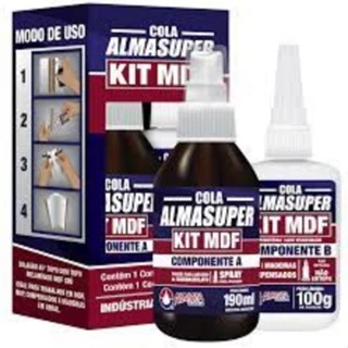 Kit Mdf Almasuper Cola Instantânea e Catalisador Acelerador, Super Cola