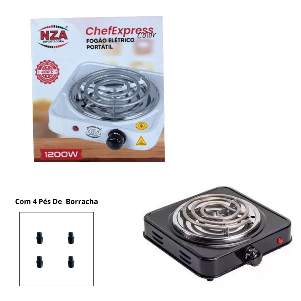 Fogareiro Elétrico 1 Boca 1200 Watts Fogão Cooktop Qualquer Panela 110v