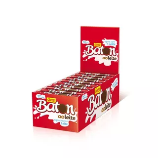 Caixa de Chocolate Baton Garoto Ao leite 1 caixa Com 30 unidades de 16gramas Lacrada Original
