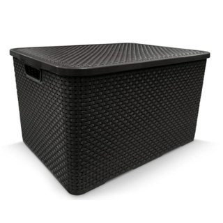 Caixa Organizadora Rattan PRETA 20 Litros COD 25598 TOY