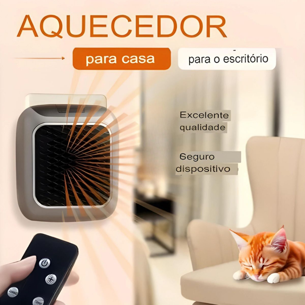 Mini Aquecedor (913002) Pequeno Portátil De Parede