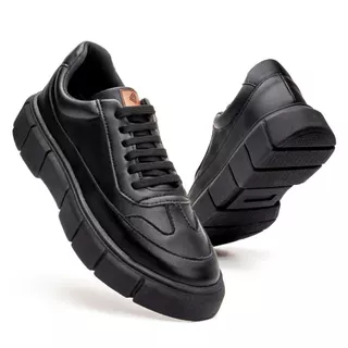 Tenis Masculino Elegante Sola Alta Boss Estiloso Moderno Passeio Trabalho Palmilha Conforto