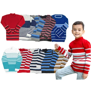 Kit 3 Blusas de Tricot Lã Infantil Juvenil Masculina Inverno