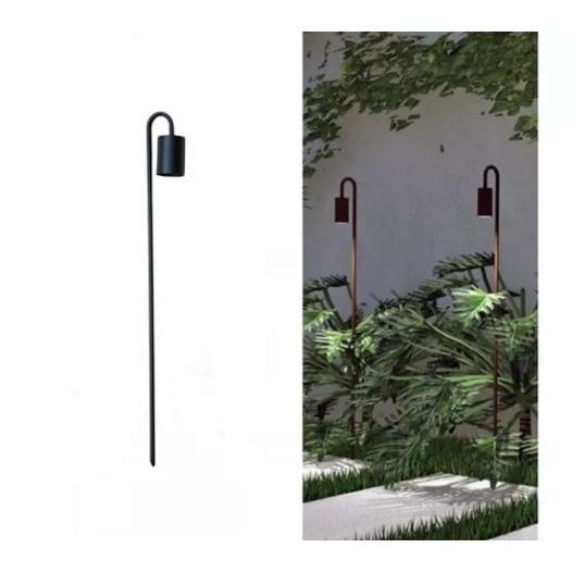 Luminária Poste Balizador Jardim Curvo Com Dicroica - 100 Cm