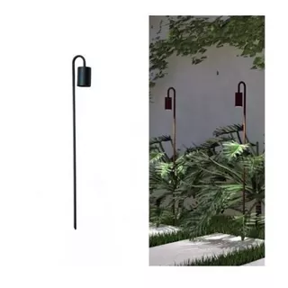 Luminária Poste Balizador Jardim Curvo Com Dicroica - 100 Cm