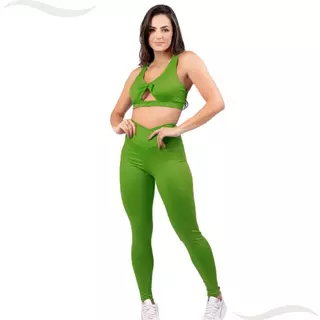 Conjunto Academia Esportes Casual Tendência Feminino Confortável Elegante Top 2 Em 1 Tecido Poliamida Texturizado Lançamento Moda Fitness 2024 Em Estoque