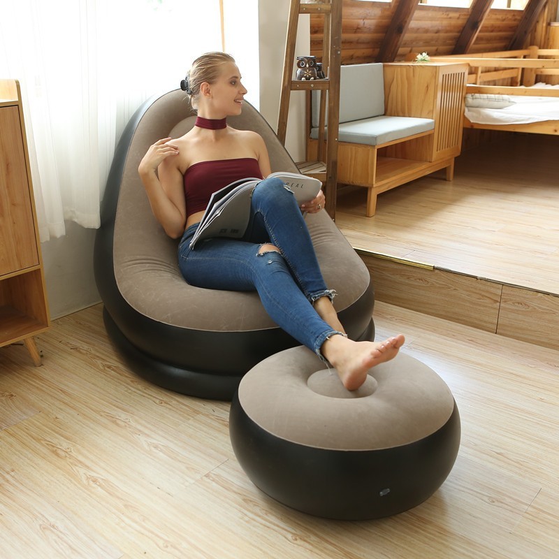 Inflatable sofa with footrest