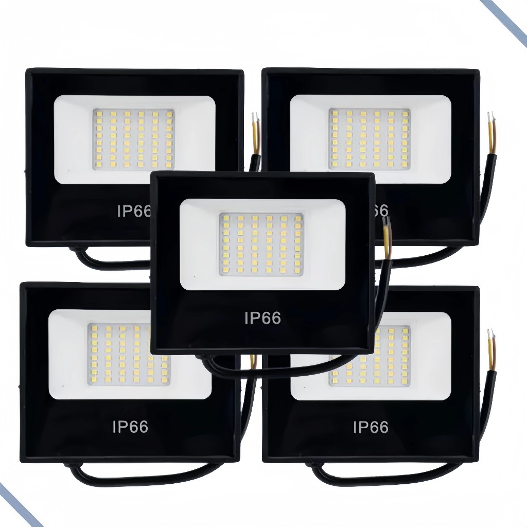 Kit 5 Refletor 50w Holofote Bivolt Porva Dágua 110v/220v 6000k Luz Forte