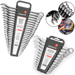 Kit Jogo De Chaves Combinadas Com 12 Ou 25 Peças Aço Cromo Vanádio Cr-V 06-32mm - ROBUST Original em Oferta na Shopee