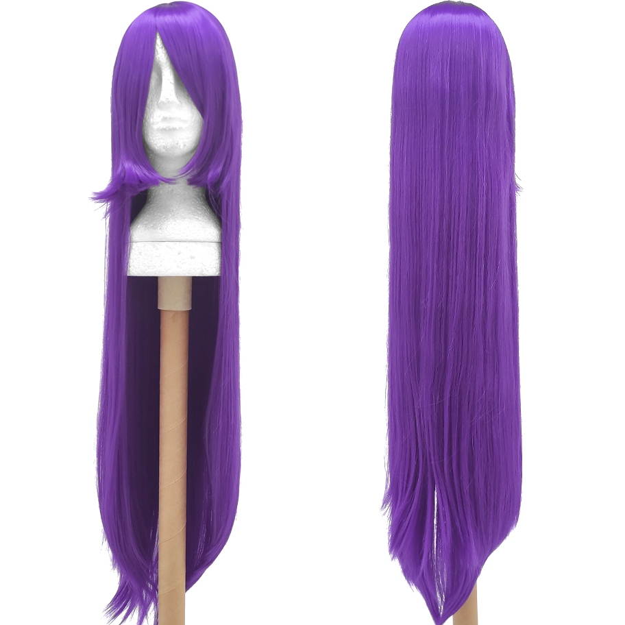 Peruca Roxa Lisa Longa 100CM Cosplay Wig Halloween