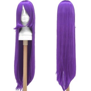 Peruca Roxa Lisa Longa 100CM Cosplay Wig Halloween