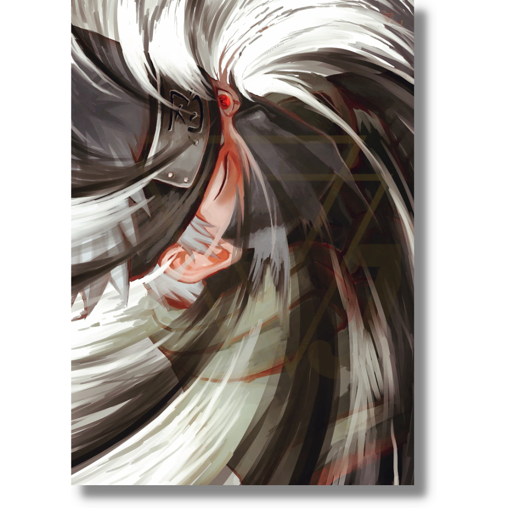 Pôster Adesivo Kakashi Hatake Ninja Copiador Anime Naruto
