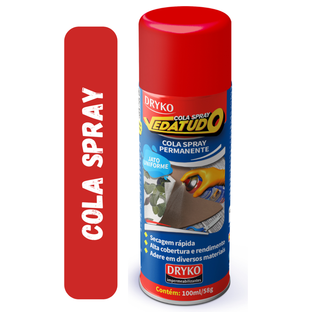 Cola spray transparente 100 ml e 400 ml Dryko