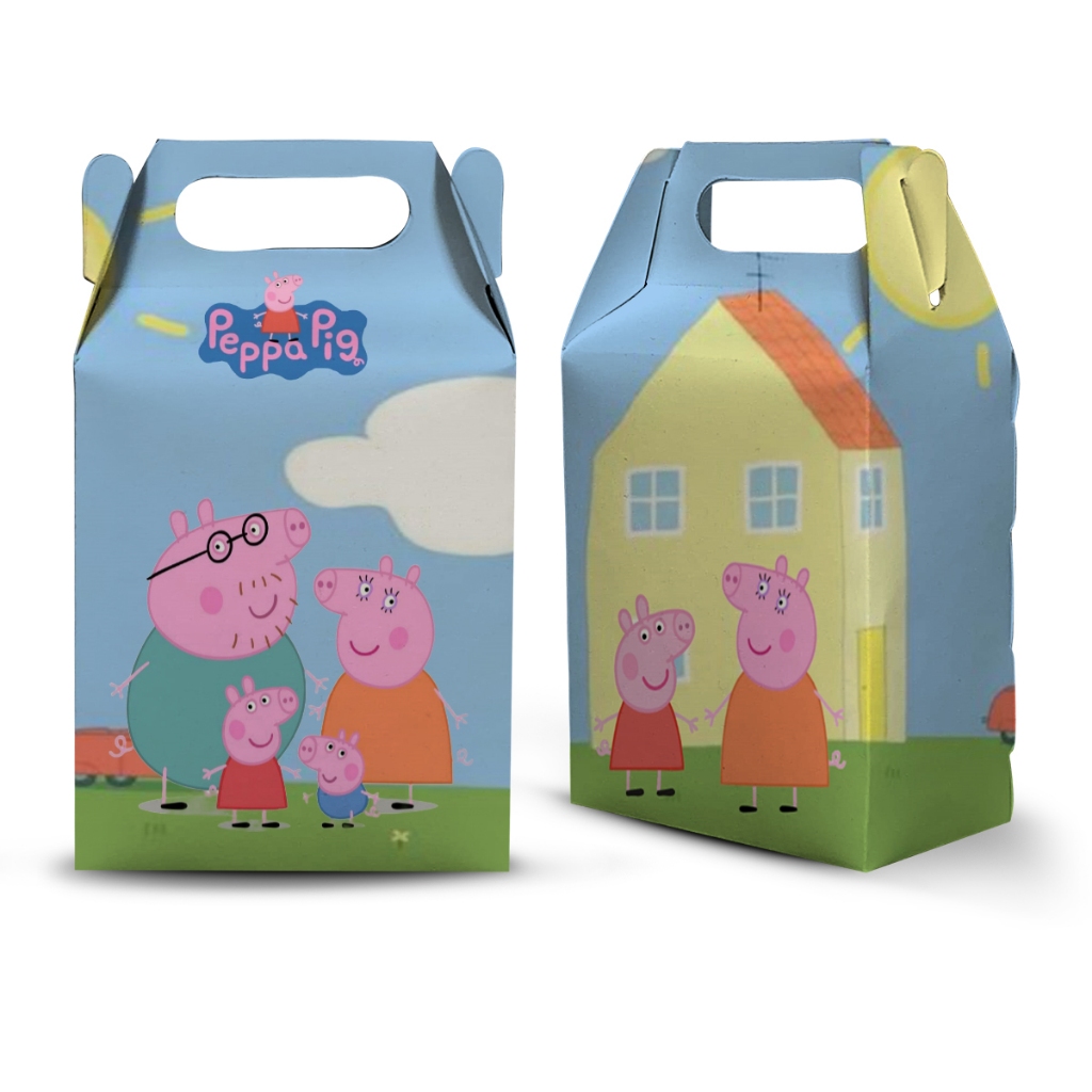 10 CAIXA MILK MALETINHA TEMA PEPPA PIG LEMBRANCINHA PARA FESTA | Shopee ...