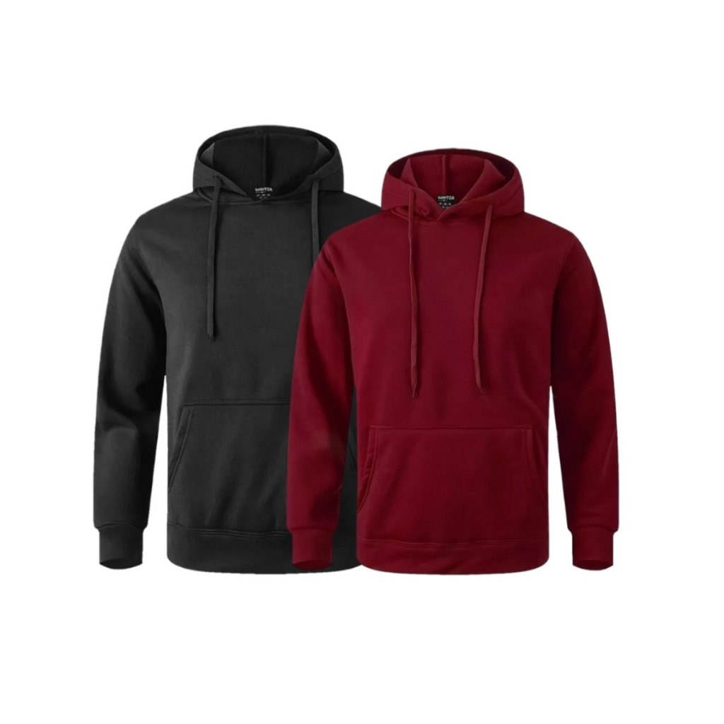 Kit 2 Moletom Feminino Liso Com Capuz Bolso Canguru Inverno