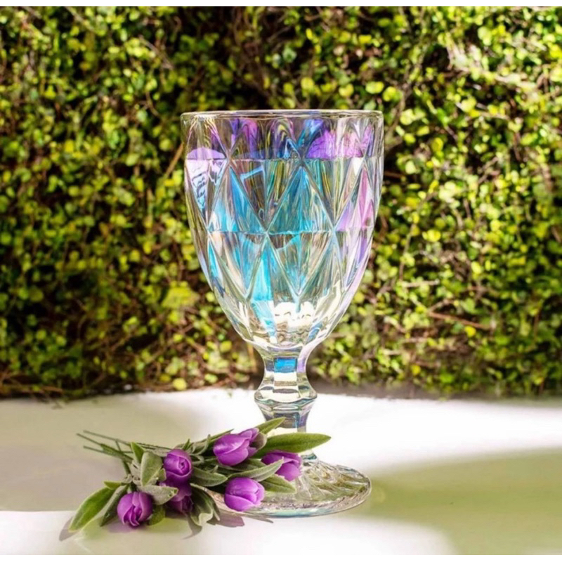 Jogo 6 TAÇAS DIAMOND TIPO LYOR DE VIDRO PARA ÁGUA VINHO 325 Jogo 6 TAÇAS DIAMOND TIPO LYOR DE VIDRO PARA ÁGUA VINHO 325