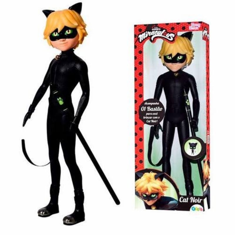 Boneco Cat Noir Ladybug Miraculous 45cm | Shopee Brasil