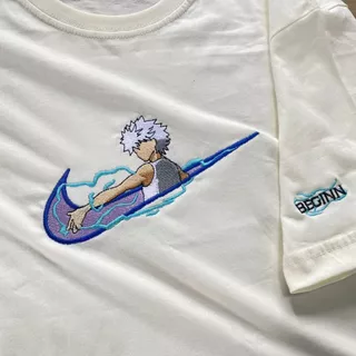 Camiseta Killua Bordado Hunter x hunter blusa Bordado anime camisa 100% algodao hxh