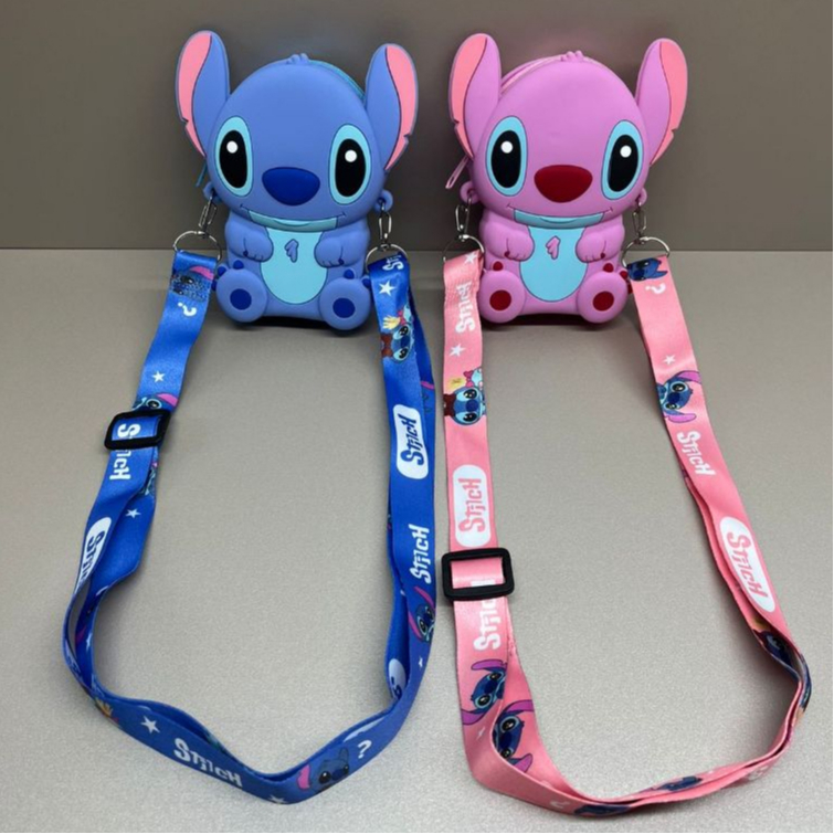 mini bolsa Stitch alça Regulavel