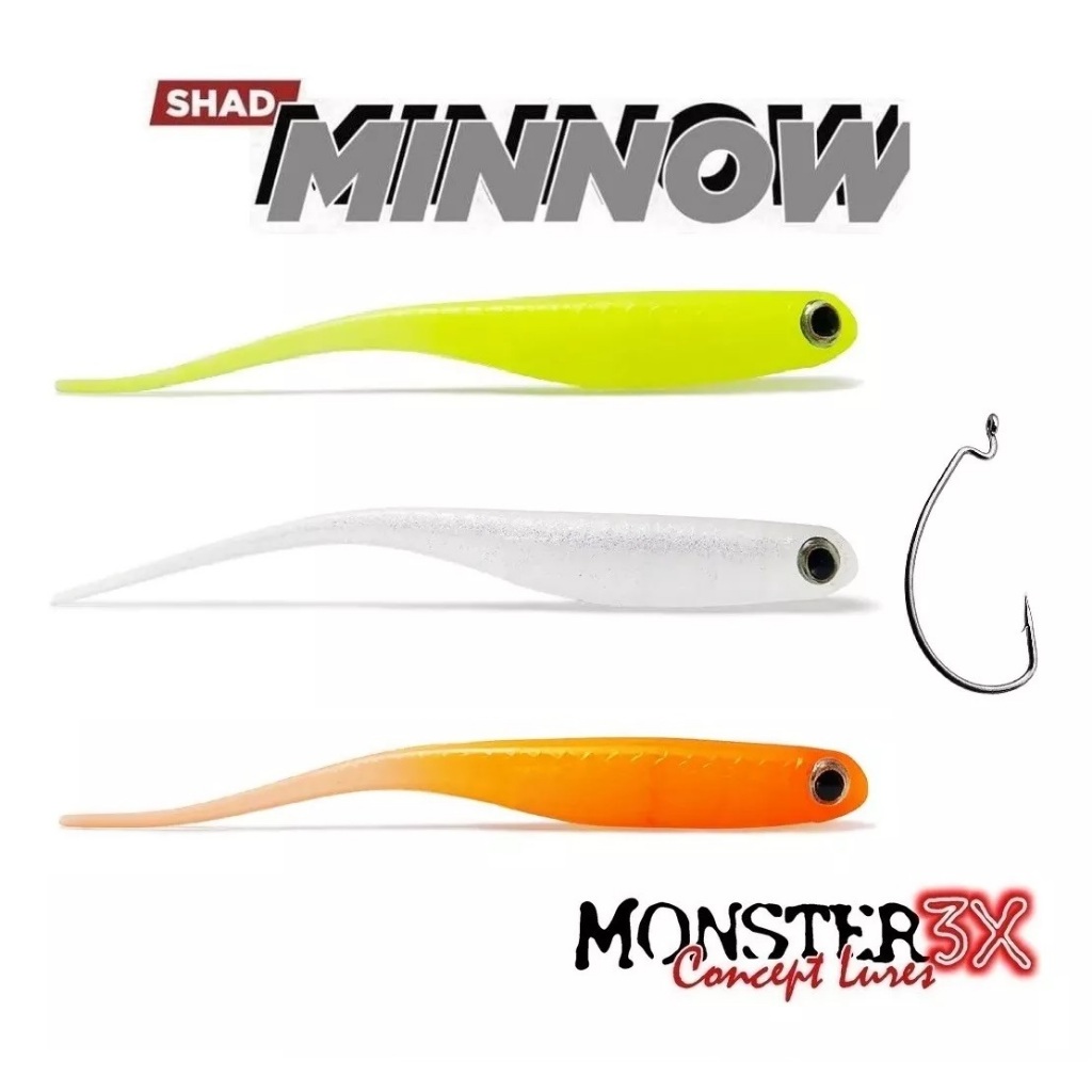Isca Shad Minnow 10cm By Johnny Hoffmann 3 unidades Monster 3x +