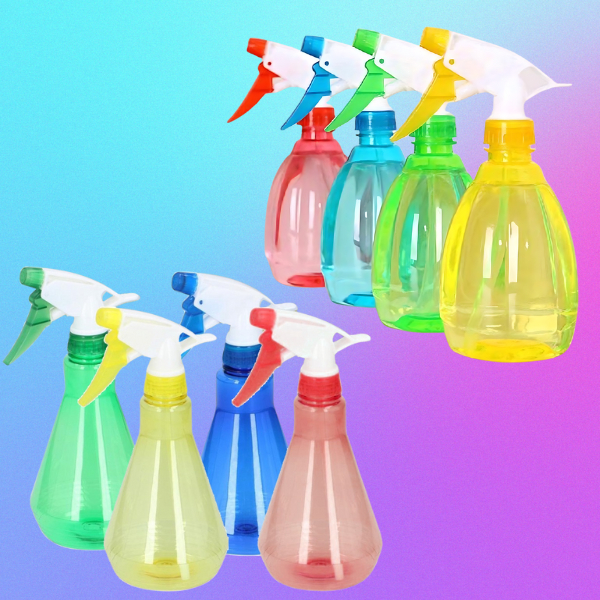 Kit 4 Frasco Pulverizador Borrifador 500ml Borrifador Oval Color Spray Gatilho Multiuso 330ML 550ML
