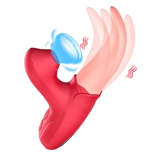 Lambendo e Vibrando Vibrador Sexusai Femininos 3 em 1 vibração e Sucção Formato de Língua ZDB-23