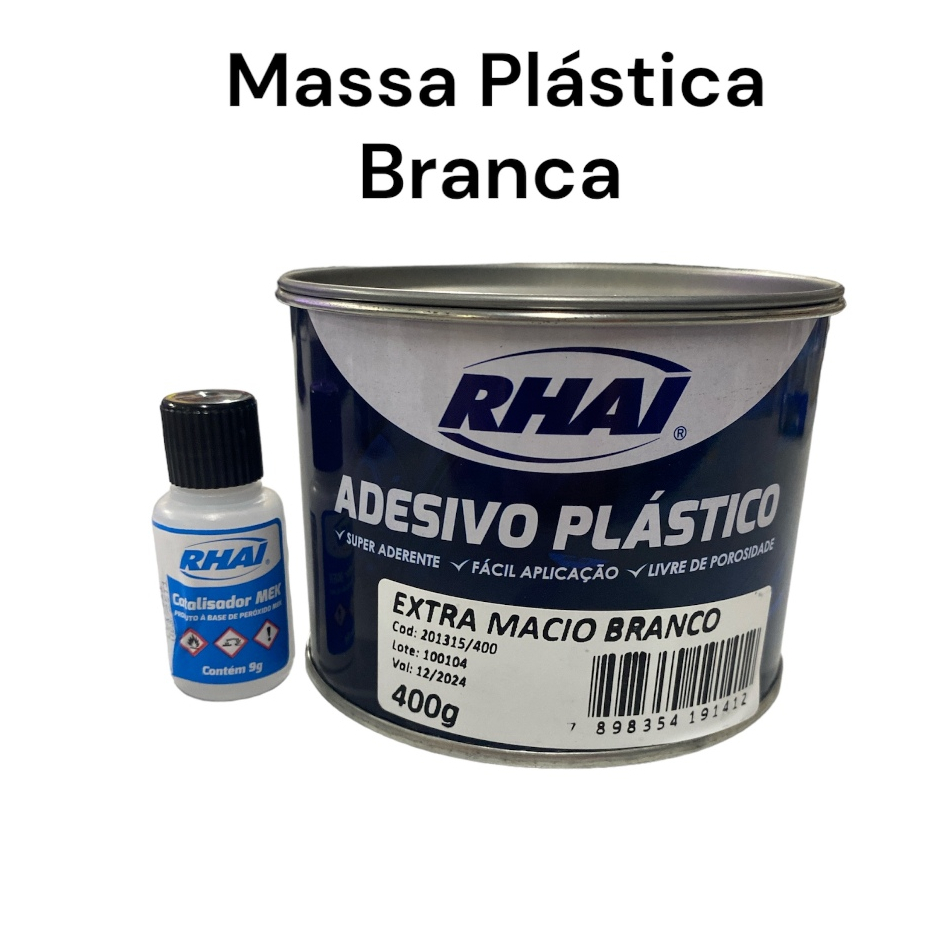 Adesivo Plastico 400g Branco Massa Plastica - RHAI | Shopee Brasil