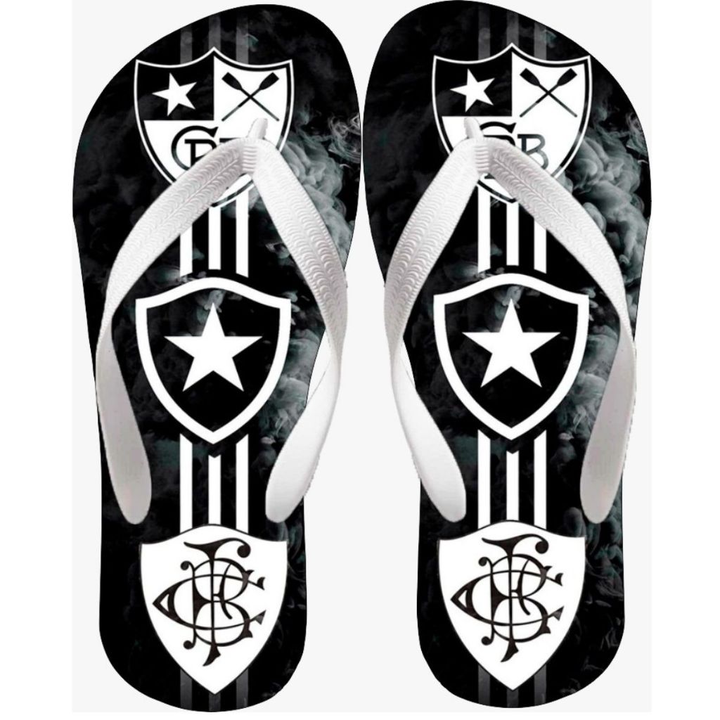 Chinelo Botafogo Fogão Escudo Glorioso Time Chinela de Dedo Adulto e Infantil