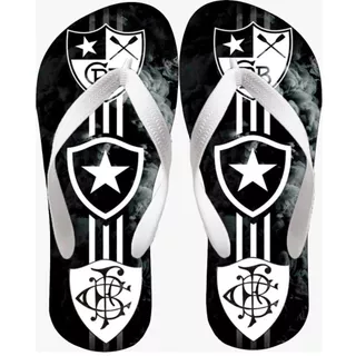 Chinelo Botafogo Fogão Escudo Glorioso Time Chinela de Dedo Adulto e Infantil