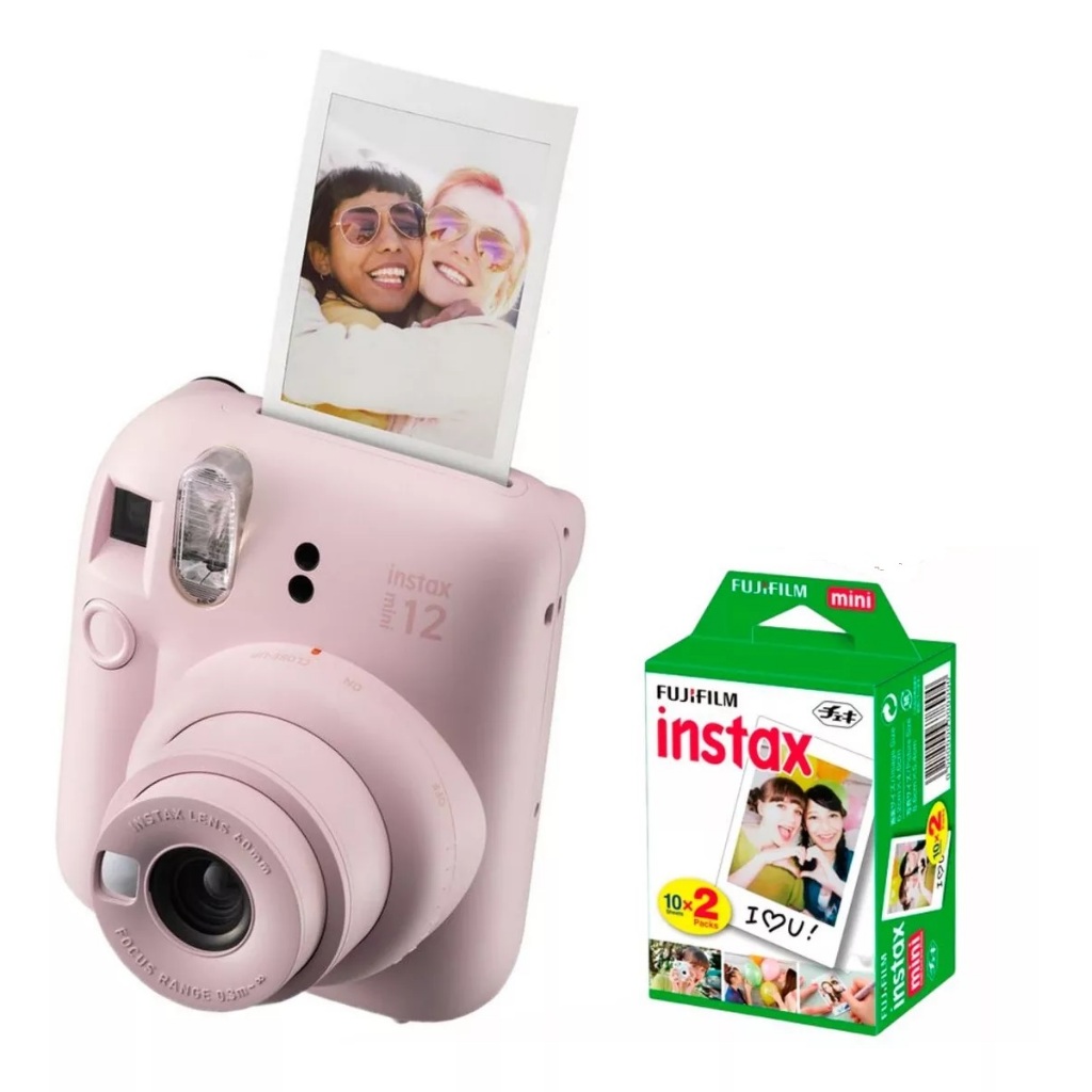 Fujifilm Câmera Instantânea Instax Mini 12 Rosa + 20 Fotos | Shopee Brasil