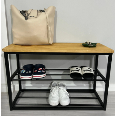 Banco Sapateira 70cm Estilo Industrial Reforçado