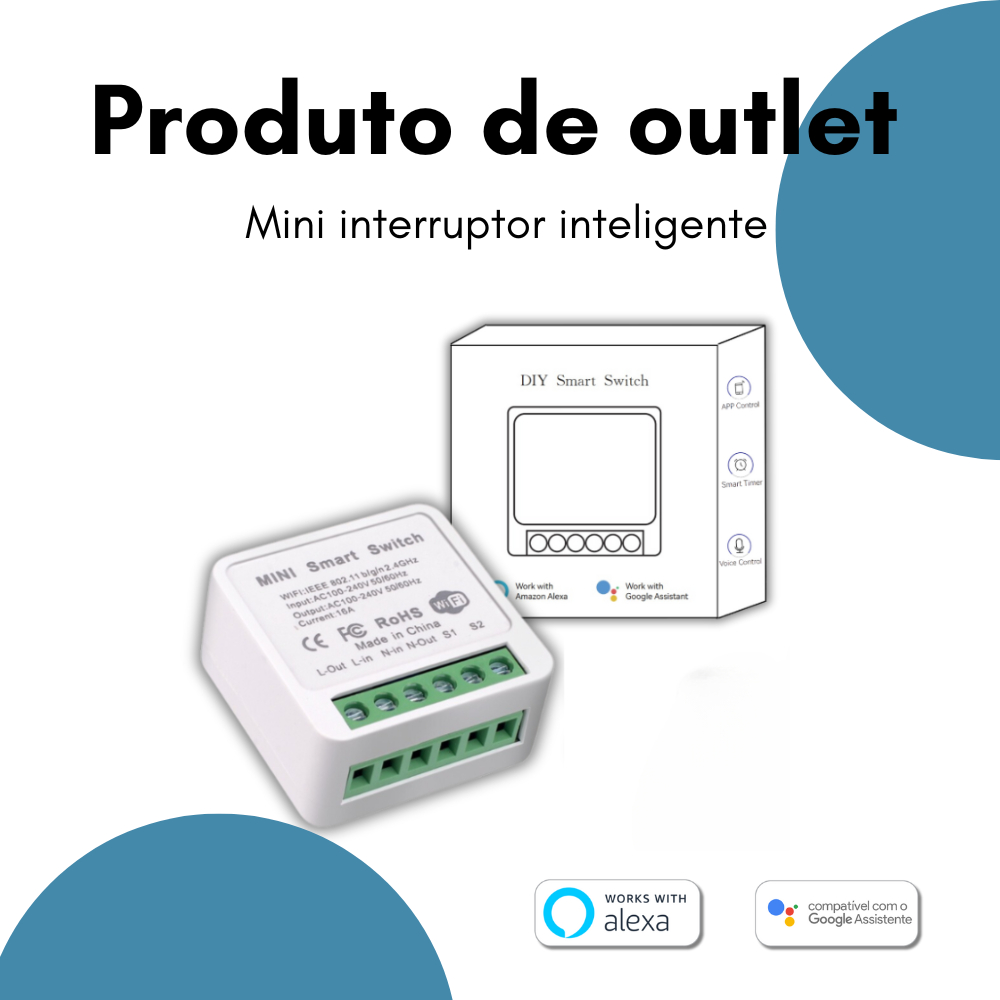 Mini Interruptor Inteligente Alexa Automação Tuya