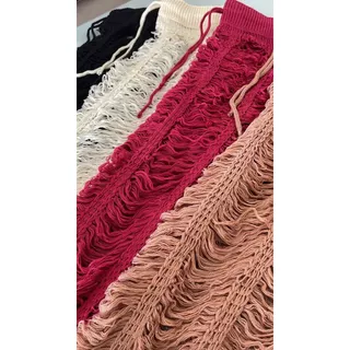 Saia longa em tricot saia luxo detalhes com fenda tendencia moda blogueira
