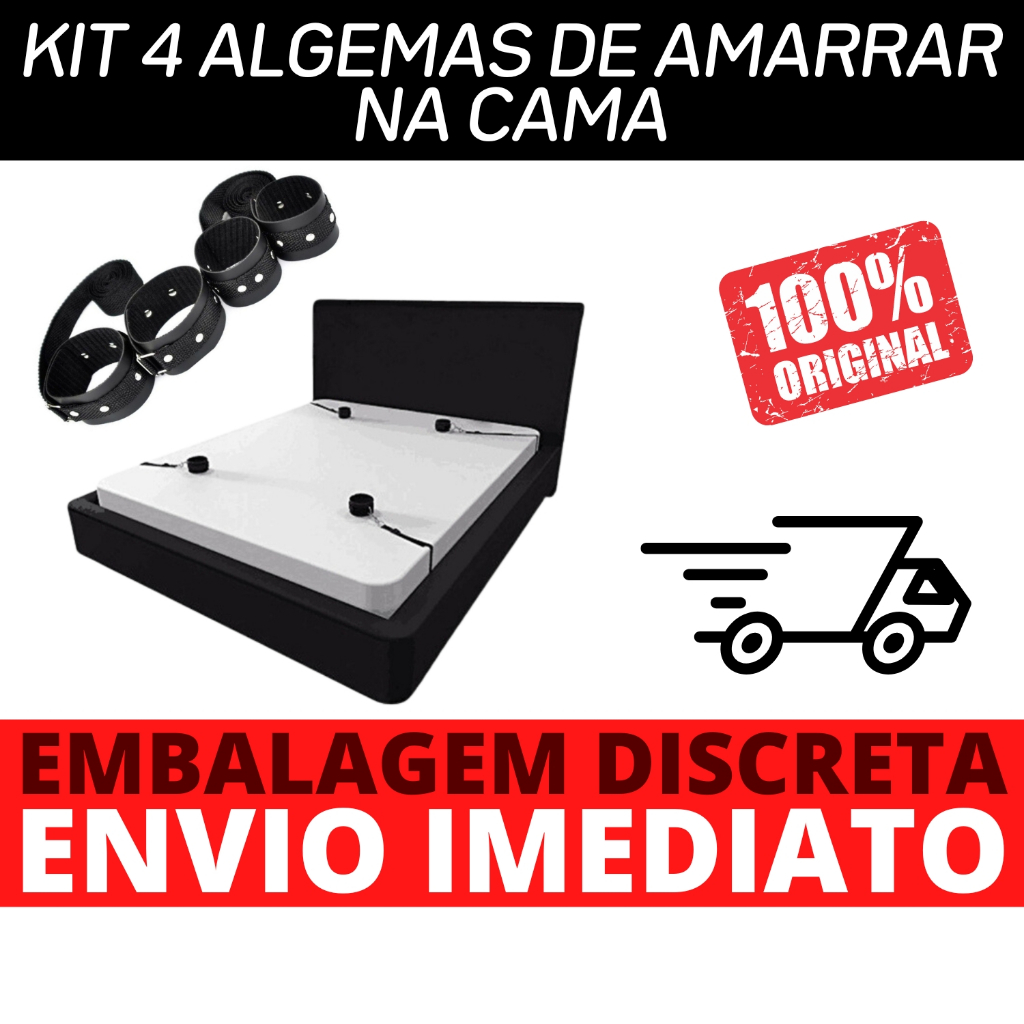 Kit Prender Na Cama 4 Algemas de Amarrar Corda Dia Dos Namorados - BDSM -  FETICHE - SADO - SEX SHOP | Shopee Brasil