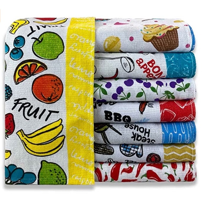 Kit Com 30 Panos de Prato Copa Estampado Atoalhado Premium