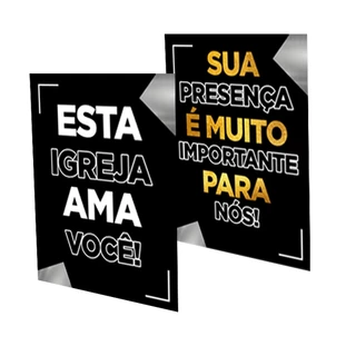 Placas Seja Bem Vindo Para Igreja Kit Com 2 Placas 40x60cm