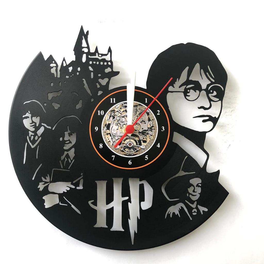Relógio harry disco de vinil decoração lp harry potter
