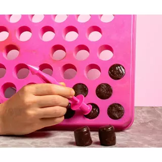 Placa Porcionadora De Doces Brigadeiro 15g Rosa Brilhante