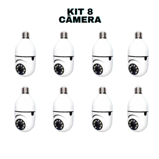 Kit 8 Câmeras de segurança a Prova D'água sem fio gira 360 com app Yousee full HD visão notturna