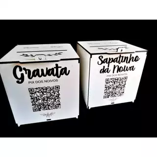 02 Caixa Cofre Gravata E Sapatinho da noiva Para Casamento Festa - Mdf 3mm 15X15X15CM LEIA DESCRIÇÃO DO ANUNCIO
