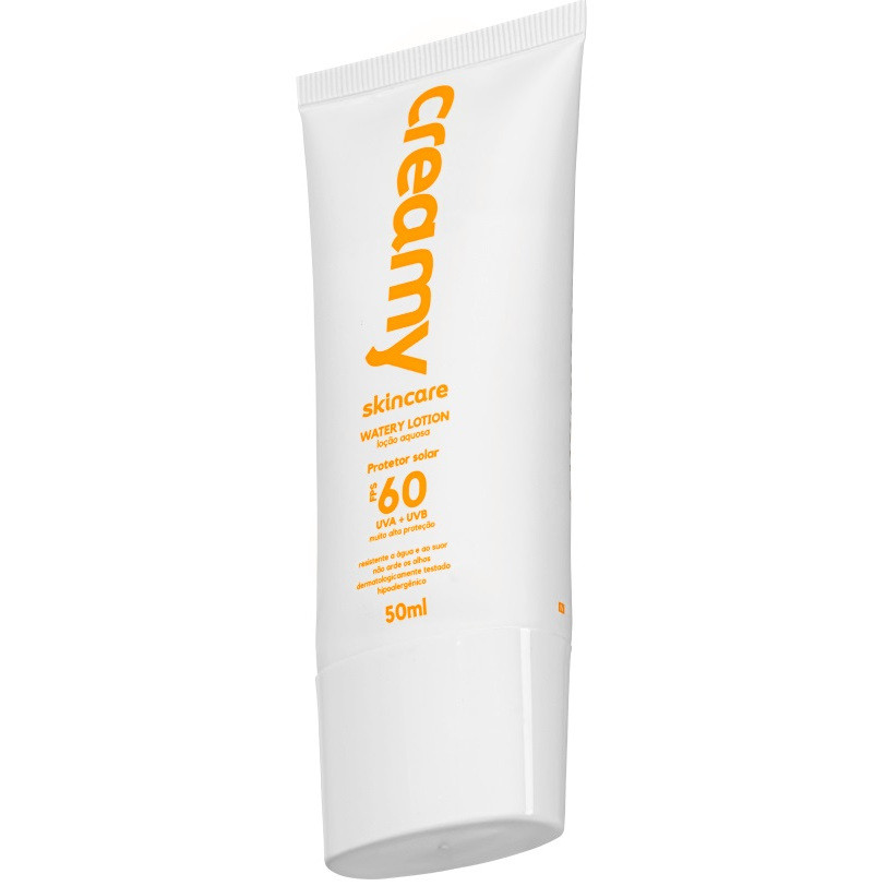 Protetor Solar Creamy Skincare 60fps Uva+ Uvb 50ml Alta Proteção Toque Seco Aquoso e Rápida Absorção