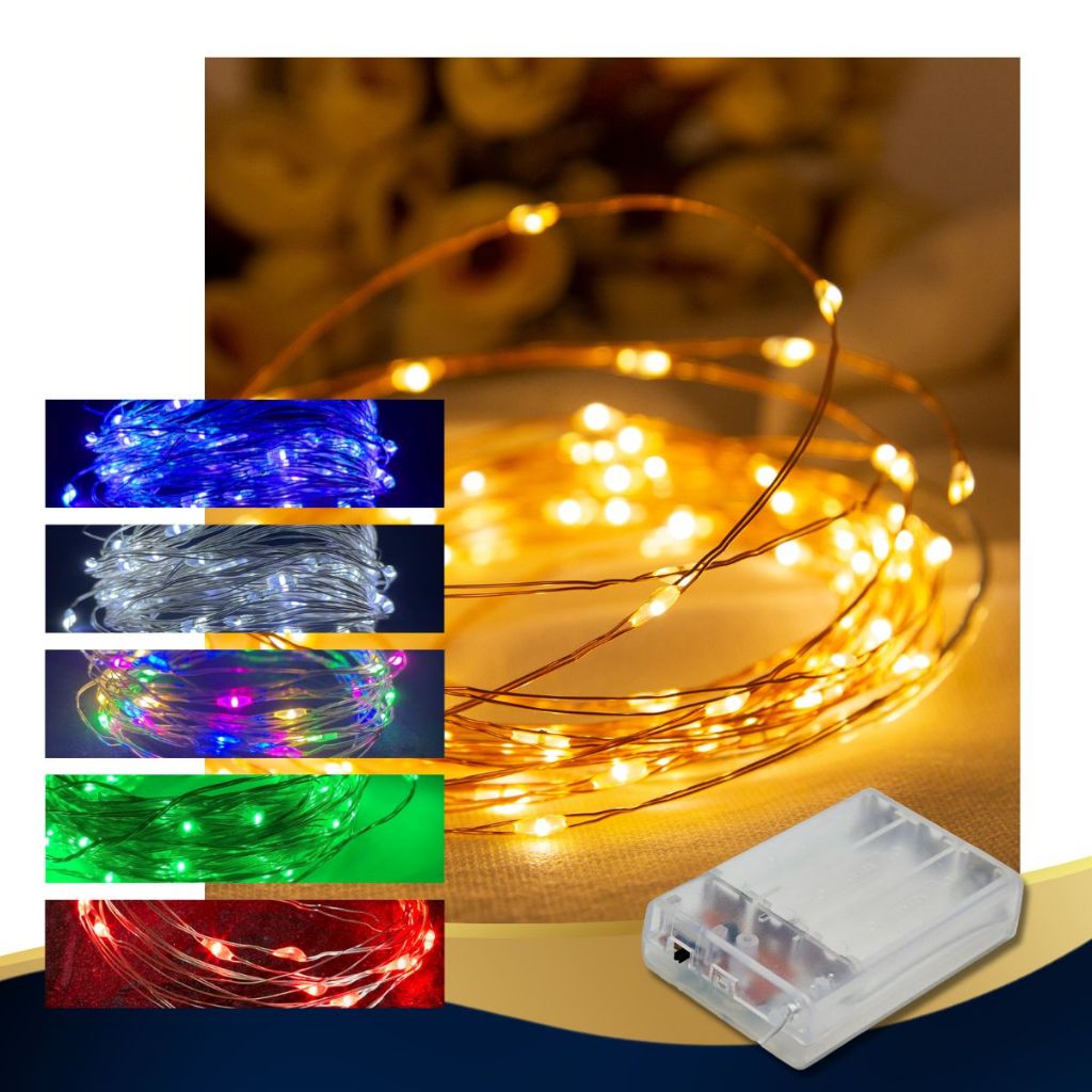 Fio de Fada Pilha 10m Cordão De Luz Fio Fada Lindo Iluminação Arte