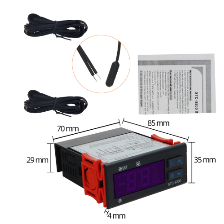 Controlador Temperatura Equivalente TC900E - EK3030 - STC9200 Congelado com Degelo Forçado Bivolt com Duplo Sensor