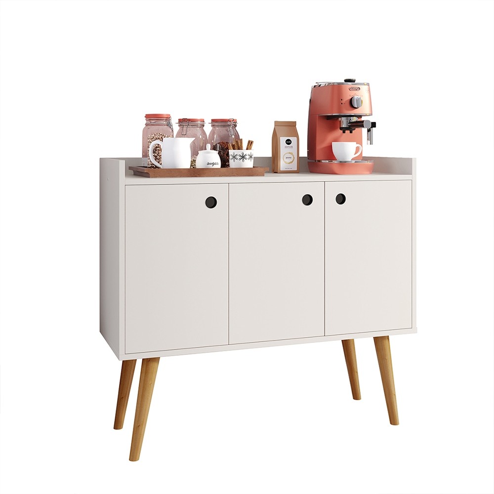 Aparador Buffet Multiuso Moderno Cantinho do Café Sala Cozinha Recepção Balcão Wood - Várias Cores - Lojas RPM