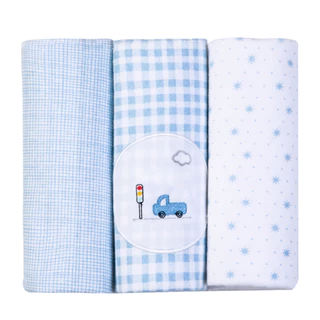 Cueiro Flanelado Bordados Papi Kit 3 Unidades Bebê em Oferta na Shopee